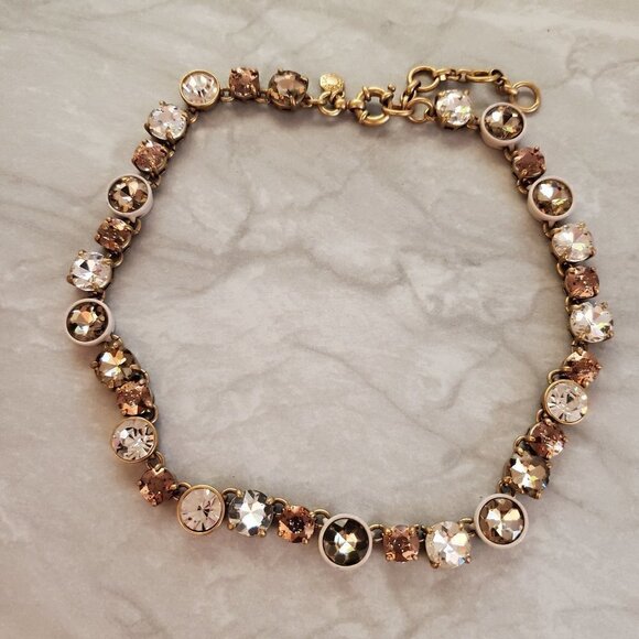 J. Crew Jewelry - ✨ RARE HTF J.Crew Brulee Mercury Glass Rhinestone Crystal Statement Necklace ✨